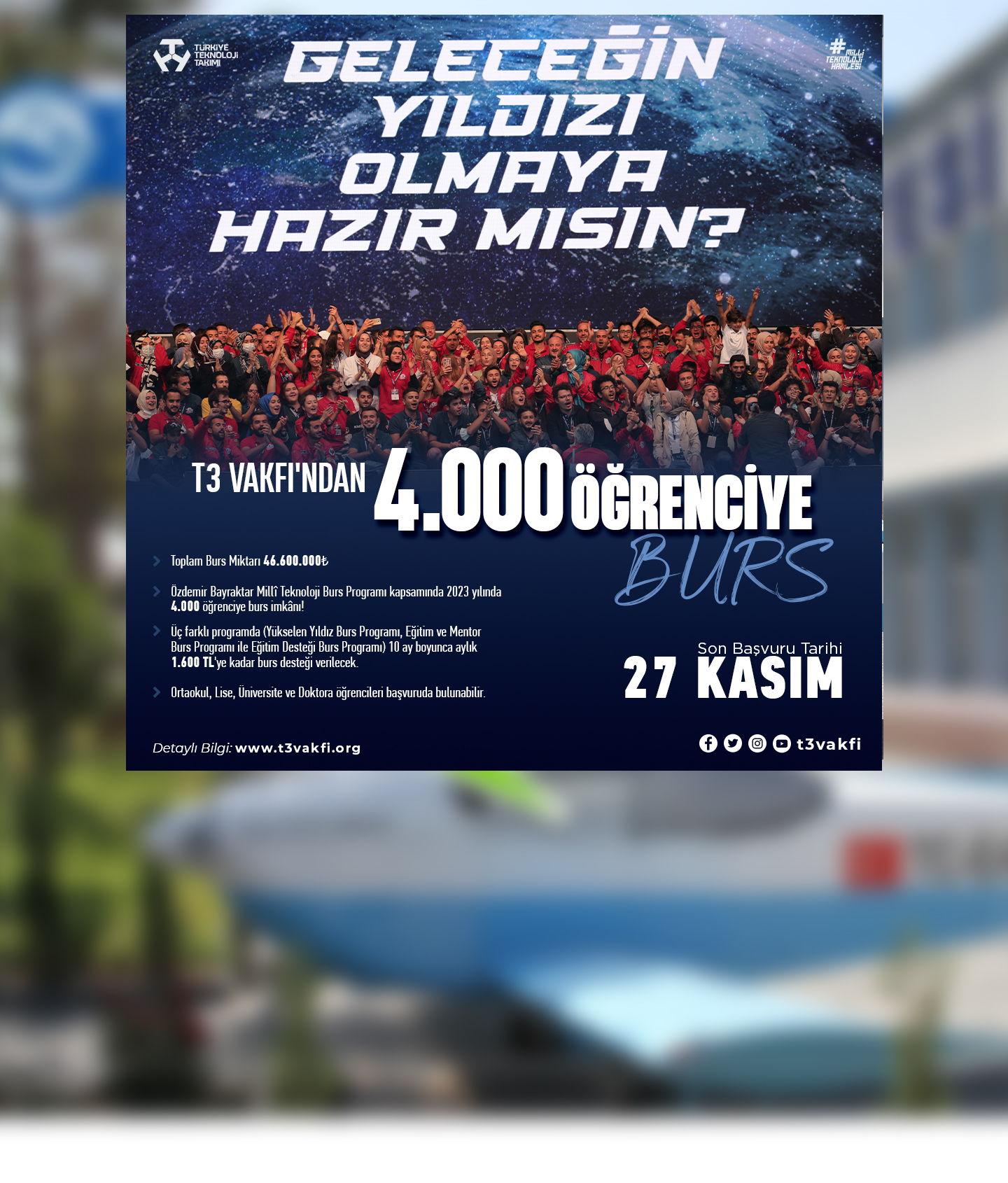 Özdemir Bayraktar Milli Teknoloji Burs Programı Kapsamında 2023 Yılında 4.000 Öğrenciye 1.600₺’ye Varan Miktarlarda Burs İmkanı